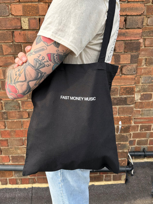 Fast Money Music Canvas Tote Bag in Black